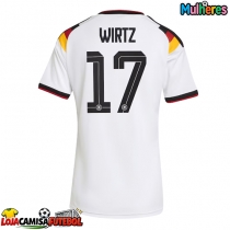Camisa de Futebol Alemanha Florian Wirtz #17 Equipamento Principal Mulheres Mundo 2026 Manga Curta